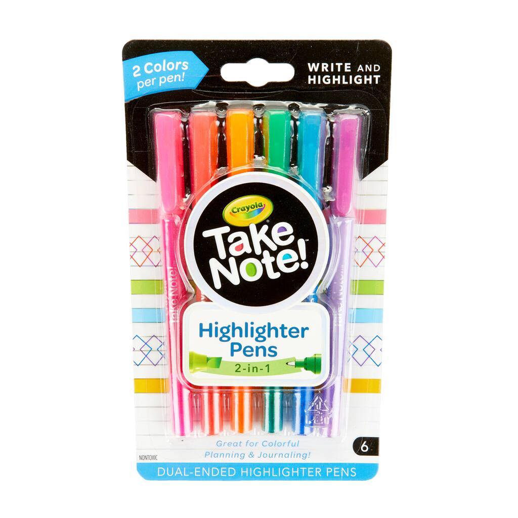 Buy The Crayola Take Note Dual Ended Highlighter Pens At Michaels